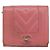 CHANEL V Stitch COCO Mark Cartera Trifold de Piel de Cordero Rosa Plata CC Auth 146750 - vista 13