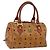 Borsa Boston MCM Logogram Vicetos in pelle PVC marrone e oro Auth gh1076 D'oro