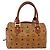 Borsa Boston MCM Logogram Vicetos in pelle PVC marrone e oro Auth gh1076 D'oro - vista 2