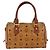 Borsa Boston MCM Logogram Vicetos in pelle PVC marrone e oro Auth gh1076 D'oro - vista 3