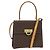 Céline Borsa a mano in tela Macadam CELINE in pelle PVC 2 in 1 marrone oro Auth hk3227 D'oro