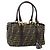 Bolsa de mão em canvas Zucca FENDI preta e marrom Auth 149263 Preto