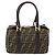 Bolsa de mão em canvas Zucca FENDI preta e marrom Auth 149263 Preto - vista 2