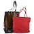 PRADA Borsa a Spalla Nylon Smalto 3 Set Rosso Marrone Nero Auth bs31276