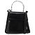 Borsa a mano in pelle Gancini Salvatore Ferragamo 2 in 1 Nero Argento Auth gh1184