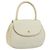 BALLY Bolsa de mão acolchoada de couro branco e dourado Auth gh1163