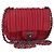 CHANEL Borsa a tracolla Cloche Turn Lock in pelle di agnello rossa argento CC Auth bs30375 Rosso