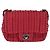 CHANEL Borsa a tracolla Cloche Turn Lock in pelle di agnello rossa argento CC Auth bs30375 Rosso - vista 13