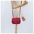 CHANEL Borsa a tracolla Cloche Turn Lock in pelle di agnello rossa argento CC Auth bs30375 Rosso - vista 24