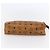 MCM Logogram Vicetos Clutch Bag in PVC Pelle Marrone Oro Auth BA7355 D'oro - vista 6