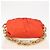 Autre Marque Borsa a spalla con catena in pelle arancione oro Auth 146565SAV D'oro - vista 12