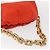 Autre Marque Borsa a spalla con catena in pelle arancione oro Auth 146565SAV D'oro - vista 6