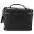 Vanity CHANEL Pochette Matelassé Smalto Nero Oro CC Auth bs31398 D'oro - vista 3