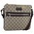 Gucci Borsa a Spalla GG Supreme in PVC Pelle Beige Argento 406410 Auth 151765