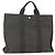 Hermès HERMES Handtasche Her Line MM Canvas Grau Silber Auth ka409 Braun