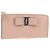 Cartera larga de cuero Vala Salvatore Ferragamo Rosa Plata Auth am9912V