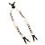 Chanel Suspensórios de lona de couro branco CC Auth mr1577