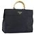 PRADA Borsa a mano in nylon nero e oro Auth ar13780 D'oro