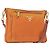 Borsa a Spalla PRADA in Nylon Pelle Arancione Oro Auth 155084 D'oro
