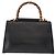 Borsa in pelle 2 in 1 nera della linea Sherry di GUCCI Bamboo 459076 Auth ar13801 Nero D'oro - vista 2