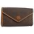 Céline Clutch em lona Macadam CELINE em couro PVC marrom dourado Auth 153469