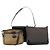Céline CELINE C Macadam Canvas Schultertasche Emaille 3Set Braun Schwarz Beige Auth bs29851