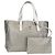 Borsa Tote Gancini in Pelle Argento Salvatore Ferragamo Auth BA6592