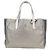Borsa Tote Gancini in Pelle Argento Salvatore Ferragamo Auth BA6592 - vista 2