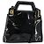 Bolsa Gancini de esmalte 2 em 1 preta e dourada Auth 147151 da Salvatore Ferragamo Preto Dourado