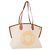Borsa Tote Burberry in tela e pelle bianca dorata Auth BA7702 Bianco D'oro