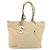 CHANEL Borsa a Mano in Tela Beige Argento CC Auth 147412