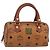 Borsa Boston Mini Vicetos Logogram MCM in pelle PVC 2 in 1 marrone oro Auth gh1320 D'oro