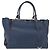 FENDI Trois Jules Borsa a Mano in Pelle Blu Navy Argento Auth 152694