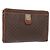 Céline Clutch em lona Macadam CELINE em couro PVC marrom dourado Auth bs31209