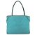 Borsa Tote PRADA in nylon blu turchese oro Auth 155080 D'oro - vista 2