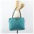 Borsa Tote PRADA in nylon blu turchese oro Auth 155080 D'oro - vista 24
