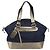 Chloé Borsa Tote Chloe in Denim Pelle Blu Auth BA5712 - vista 2