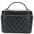 Vanity CHANEL Pochette Matelassé in Pelle di Agnello Nera Argento CC Auth 142565M Nero - vista 2