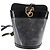 Borsa a Spalla Gancini in Vinile Nero e Oro Auth 145025 di Salvatore Ferragamo D'oro - vista 2
