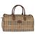 Autre Marque Borsa Boston in PVC beige e oro Nova Check di Burberrys Auth gh919 D'oro