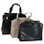 Borsa a mano in pelle GUCCI 3 pezzi Nero Beige Auth 148825