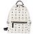 MCM Vicetos Logogram Backpack PVC Leather White Silver Auth kk581 Silvery - view 2