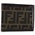 FENDI Zucca Canvas Geldbörse Schwarz Braun Auth am10042V
