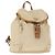 PRADA Backpack Nylon Beige Silver Auth 155293 Silvery