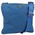 PRADA Schultertasche Nylon Blau Silber Auth 154370V