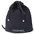 CHANEL Zaino Matelassé Satin Blu Navy CC Auth 154704 - vista 2