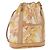 Zaino LOEWE in tela e pelle beige oro Auth BA8695 D'oro