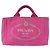 PRADA Borsa a Mano Canapa PM in Tela Rosa Oro Auth ka913 D'oro - vista 2