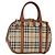 Bolsa de mão Nova Check em PVC da BURBERRY 2 vias Bege Ouro Auth fm4955 Dourado