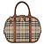 Bolsa de mão Nova Check em PVC da BURBERRY 2 vias Bege Ouro Auth fm4955 Dourado - vista 13